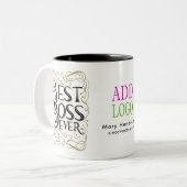 BOSS-MOK - DANK JE BOSS beste baas ooit Tweekleurige Koffiemok (Voorkant links)