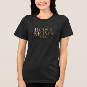 Boss Moms Club Elegante gouden tekst Tri-Blend Shirt