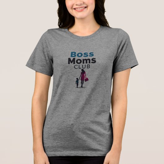 Boss Moms Club Tri-Blend Shirt (Voorkant)