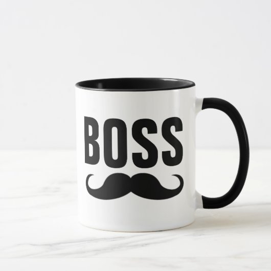 BOSS MUSTACHE COFFEE MOK VOOR HEM (Rechts)