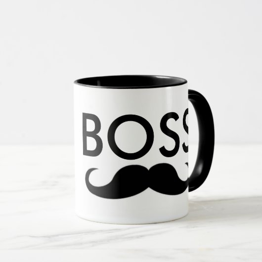 BOSS Mustache mok koffie (Voorkant rechts)