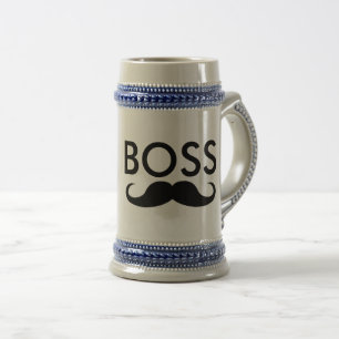 BOSS Mustache Steins & Coffee Mugs Bierpul