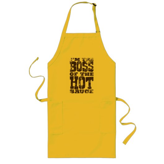 Boss of the Hot Sauce - Apron Lang Schort (Voorkant)