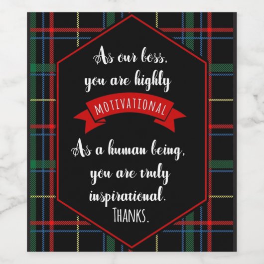 Boss offerte wijn etiket (Enkel label)