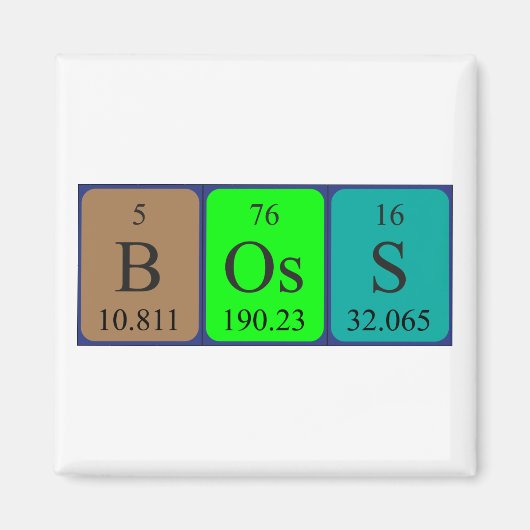 Boss periodiek table name magnet (Voorkant)