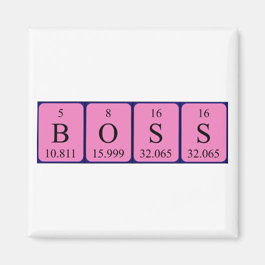 Boss periodiek table name magnet (Voorkant)