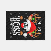 Boss Reindeer Christmas Family Matching Group Funn Fleece Deken (Voorkant (Horizontaal))