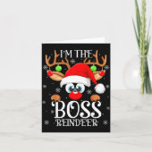 Boss Reindeer Christmas Family Matching Group Funn Kaart (Voorkant)