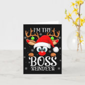 Boss Reindeer Christmas Family Matching Group Funn Kaart (Gele Bloem)
