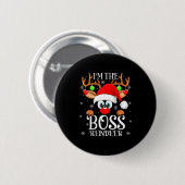 Boss Reindeer Christmas Family Matching Group Funn Ronde Button 5,7 Cm (Voorkant /achterkant)