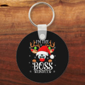 Boss Reindeer Christmas Family Matching Group Funn Sleutelhanger (Voorkant)
