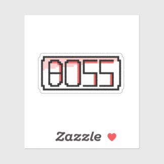 "BOSS" Retro font Sticker