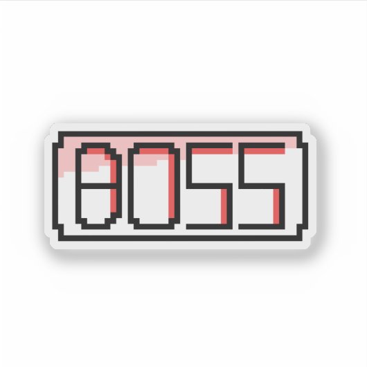 "BOSS" Retro font Sticker (Voorkant)