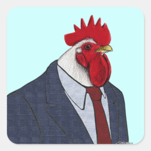 Boss Rooster Vierkante Sticker