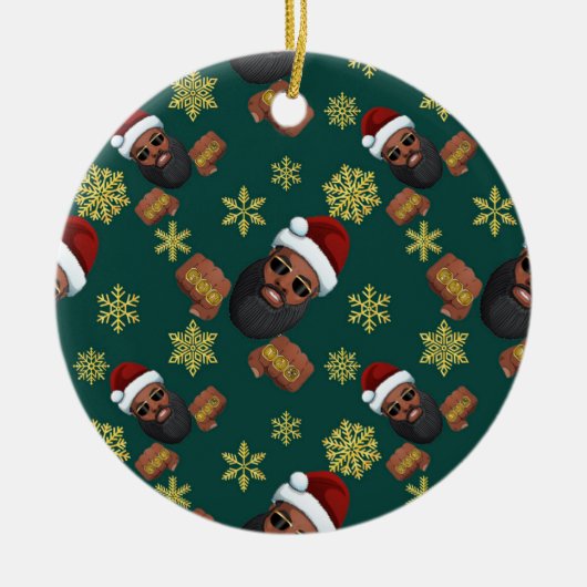 Boss Santa Claus Keramisch Ornament (Voorkant)