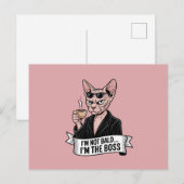 Boss Sphynx Cat Coffee Artwork Feestdagenkaart (Voorkant / Achterkant)