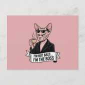 Boss Sphynx Cat Coffee Artwork Feestdagenkaart (Voorkant)