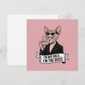Boss Sphynx Cat Coffee Artwork Feestdagenkaart (Voorkant / Achterkant)