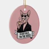 Boss Sphynx Cat Coffee Artwork Keramisch Ornament (Rechts)