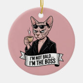 Boss Sphynx Cat Coffee Artwork Keramisch Ornament (Voorkant)