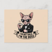 Boss Sphynx Cat Coffee Illustration Briefkaart (Voorkant)