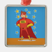 Boss Superheld op Vaderdag Metalen Ornament (Voorkant)