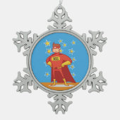 Boss Superheld op Vaderdag Tin Sneeuwvlok Ornament (Voorkant)