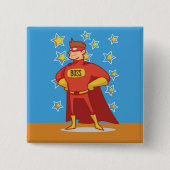 Boss Superheld op Vaderdag Vierkante Button 5,1 Cm (Voorkant)