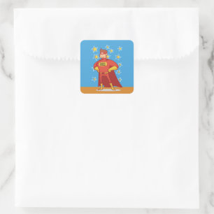 Boss Superhero over Vaderdag Vierkante Sticker