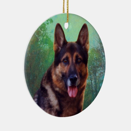 Boss the German Shepherd Keramisch Ornament (Rechts)