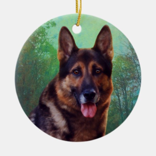 Boss the German Shepherd Keramisch Ornament (Voorkant)