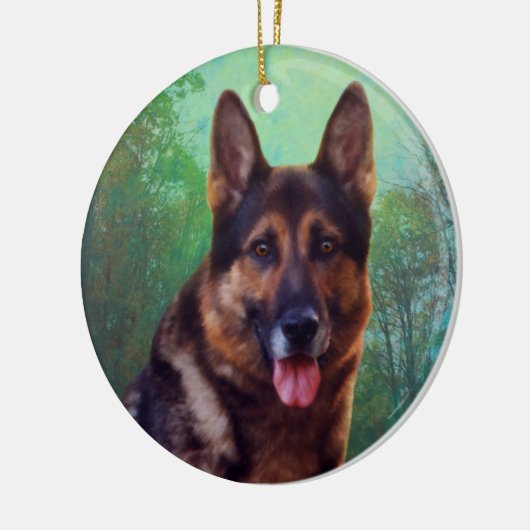 Boss the German Shepherd Keramisch Ornament (Links)