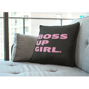 Boss up Girl Sierkussen - zwart