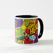 BOSS - Voeg naam toe aan COMIC SUPERHELDEN WERELDS Mok (Voorkant rechts)