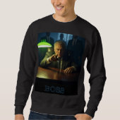 Boss w tekst mannen zwart sweatshirt (Voorkant)