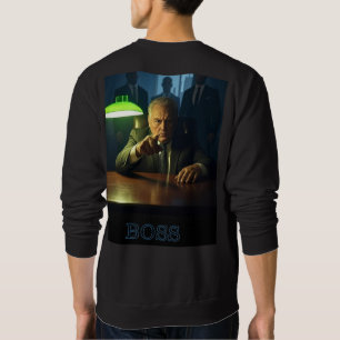 Boss w tekst mannen zwart sweatshirt terug