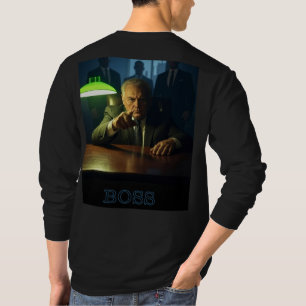 Boss w tekst mannen zwart T-shirt met lange mouwen