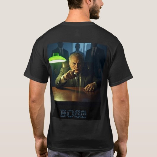 Boss w tekst mannen zwart T-shirt terug (Achterkant)