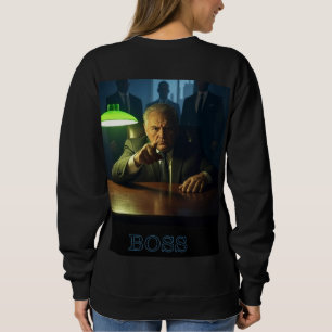 Boss w tekst vrouwen zwart sweatshirt terug