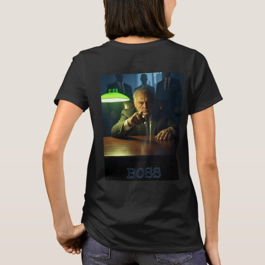 Boss w tekst vrouwen zwart T-shirt terug (Achterkant)