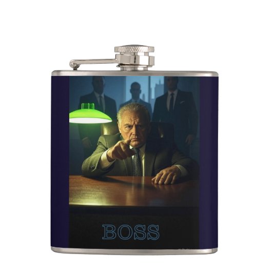 Boss w text wrapped flask heupfles (Voorkant)