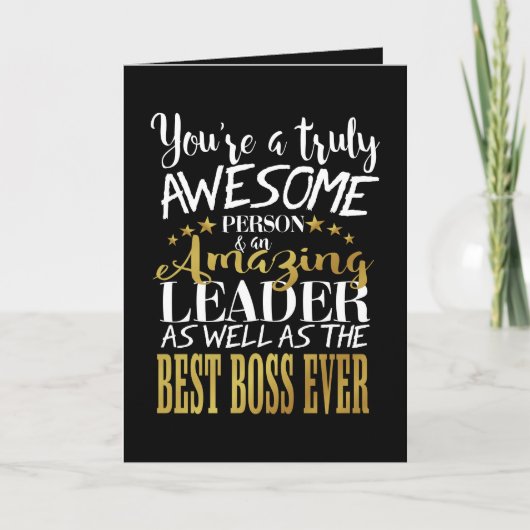 BOSS waardering-HARTELIJK DANK BOSS "geweldige baa Kaart (Voorkant)