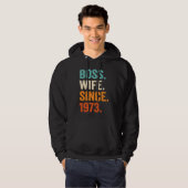 Boss Wife Since 1973 50th wedding anniversary Hoodie (Voorkant volledig)