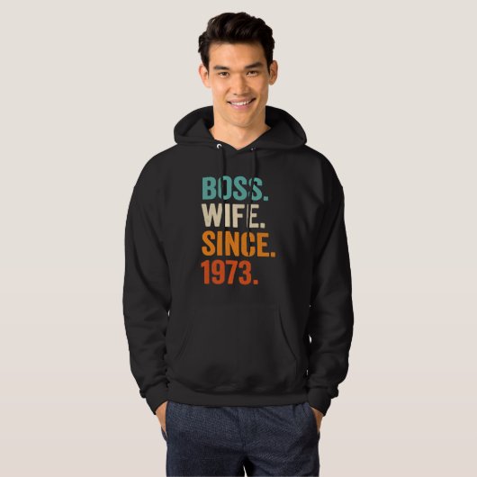 Boss Wife Since 1973 50th wedding anniversary Hoodie (Voorkant volledig)