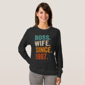 Boss Wife Since 1987 36th wedding anniversary T-shirt (Voorkant volledig)