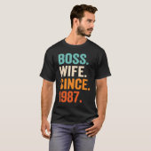 Boss Wife Since 1987 36th wedding anniversary T-shirt (Voorkant volledig)