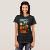 Boss Wife Since 1988 35th wedding anniversary T-shirt (Voorkant volledig)