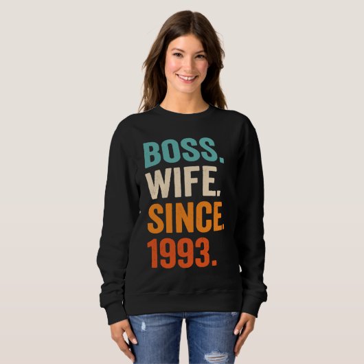 Boss Wife Since 1993 30th wedding anniversary Trui (Voorkant volledig)