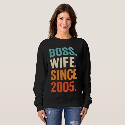 Boss Wife Since 2005 18th wedding anniversary Trui (Voorkant volledig)