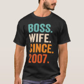Boss Wife sinds 2007 16e bruiloft T-shirt (Voorkant)